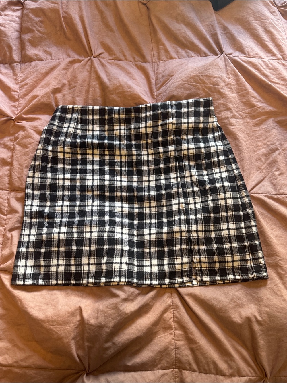 art class Black & White Plaid Mini Skirt